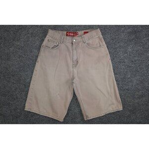 Vintage AKDMKS Baggy Denim Shorts Men’s 34 Brown Embroidered Hip Hop Y2K